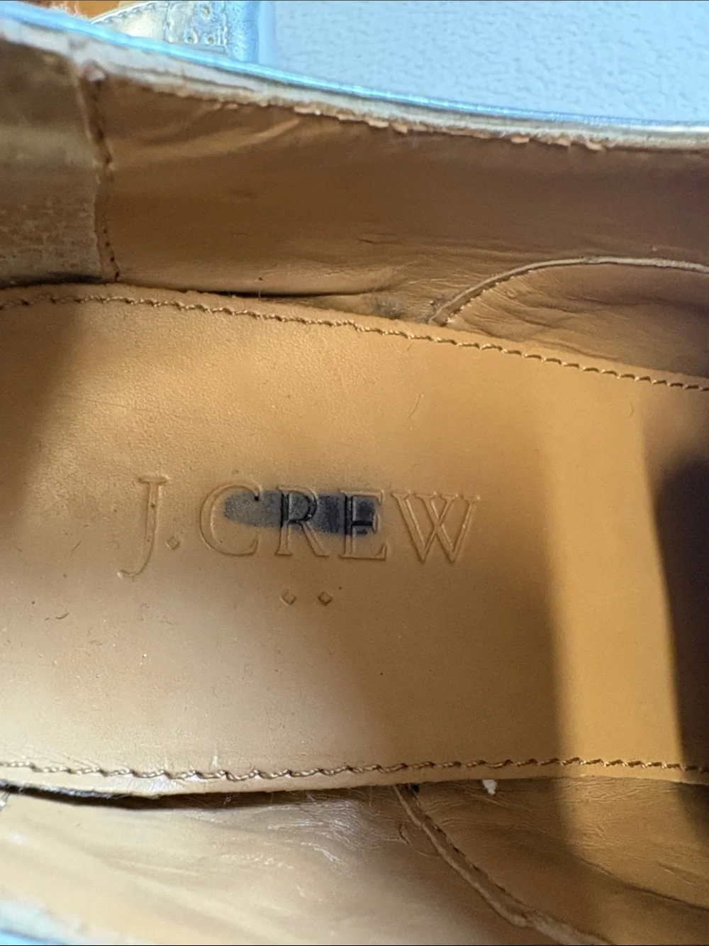 J. Crew Metallic Silver Brogue Oxford Shoes